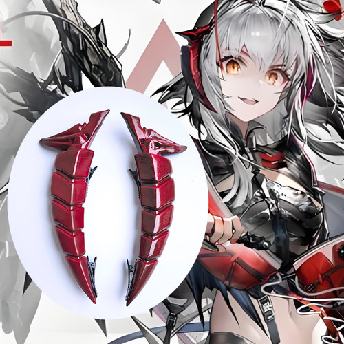 明日方舟维什戴尔Wcos角萨卡兹本体红色恶魔角3D打印道具头饰
