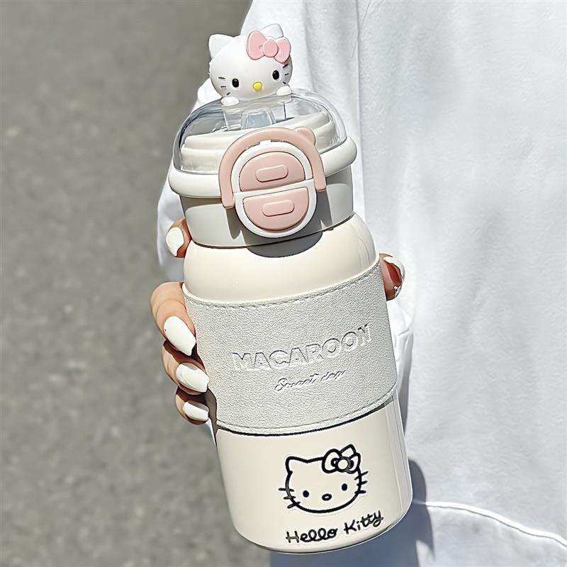hellokitty保温杯便携女2025新款316可爱学生便携吸管高颜值儿童