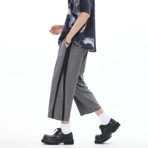 美式高级感中裤男女宽松夏季七分休闲裤子h630P39控65图片