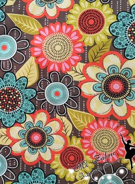 110g半米 宽幅1.5米 VB多瓣花 外贸纯棉平纹布料面料服装手工