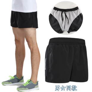 对克男女速干健身运动跑步短裤三分田径裤马拉松训练内胆口袋拉链