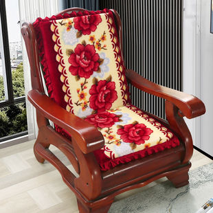 木沙发垫防滑坐垫带靠背加厚红木老板椅靠垫联邦椅垫子毛毛沙发垫