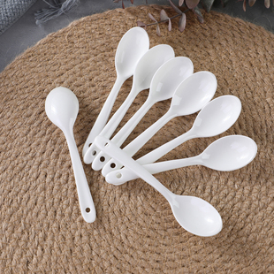 健康纯白陶瓷儿童勺宝宝饭勺辅食喂饭喝粥勺子耐高温 5个装