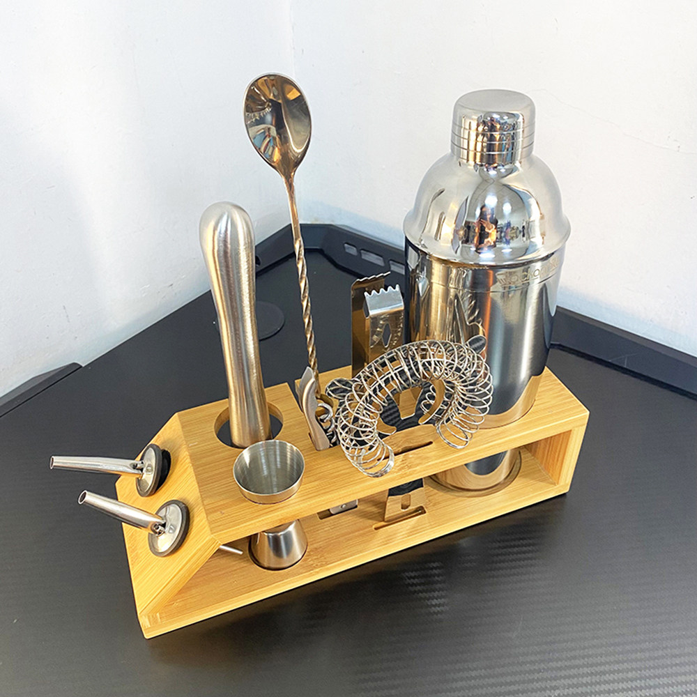 小众！无敌超值！老美单不锈钢金属调酒器摇瓶酒具10件套装