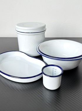 致敬童年！80年代老式搪瓷碗棉花缸腰形消毒盘小盆复古怀旧加厚