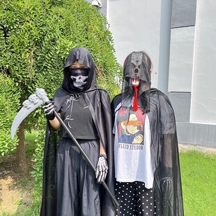 什么妖魔鬼怪！万圣节派对成人死神披风面巾cosplay服装道具套装
