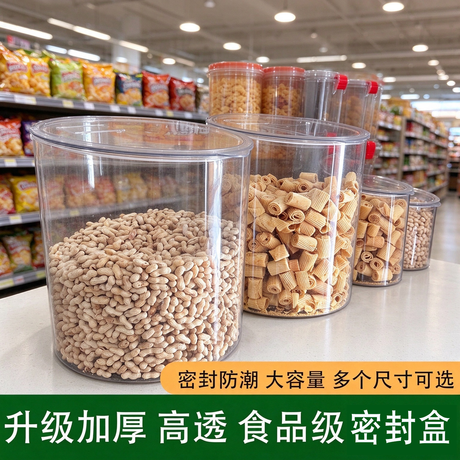 密封罐花生干货密封盒透明大容量花茶小青柑储存桶装瓜子零食的桶