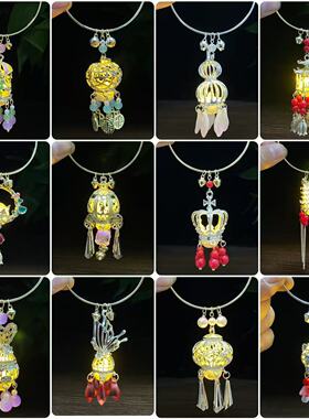 新中式铃铛发光手镯带灯古风饰品手环宫廷风镯子日常手串汉服配饰