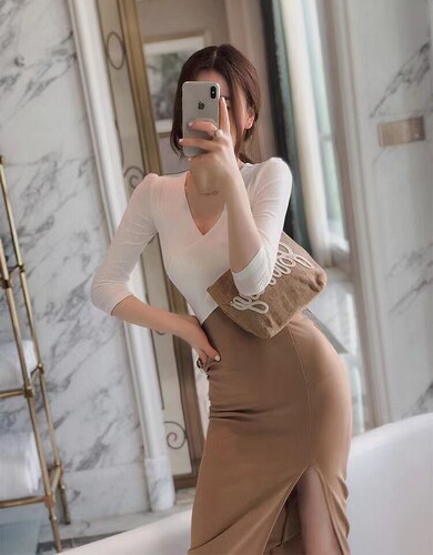 闽媳设计师款时尚性感拼接包臀修身显瘦V领长袖连衣裙开叉礼服裙
