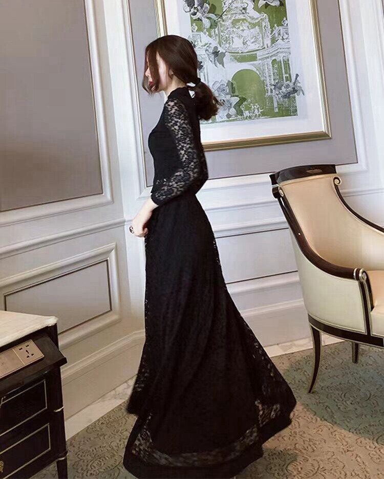 闽媳设计师款2024秋冬气质高档修身蕾丝上衣淑女半身裙时尚套装女