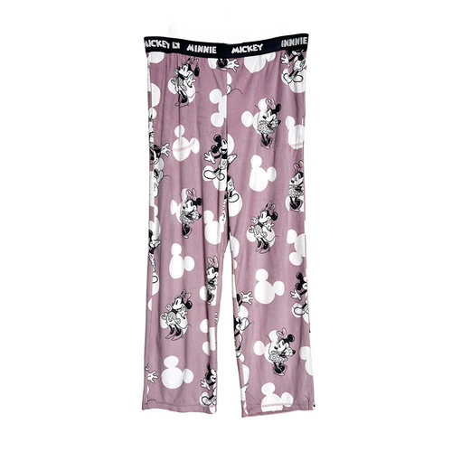 外贸欧美单粉紫色米奇米妮家居裤