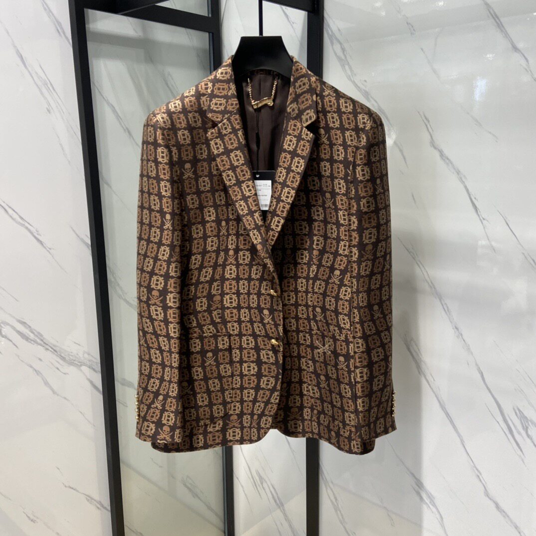 Dartin Bonaparto 双刀骷髅头logo字母满身印花男士单西休闲西服