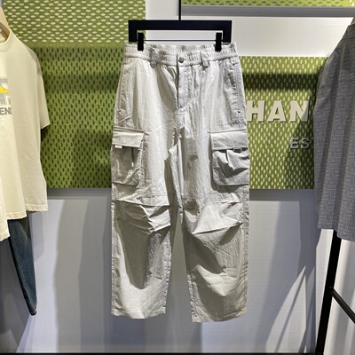 BRAY STEVE ALAN 26春夏新款金属logo字母标牌男士工装直筒休闲裤