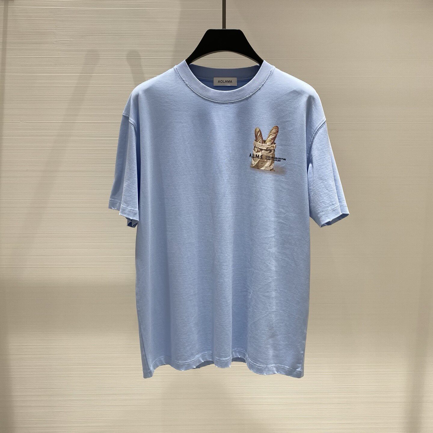 AOLAMA 26春夏新款面包logo字母印花男士圆领短袖T恤 262106