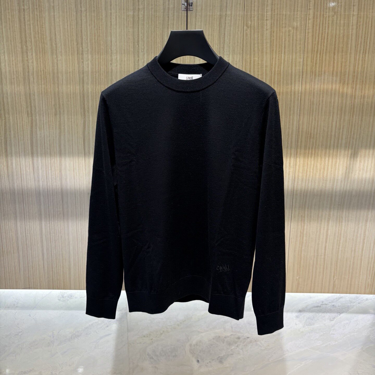 Cavalli Class男装 26秋冬字母刺绣男士羊绒混纺针织衫毛衣2F3301
