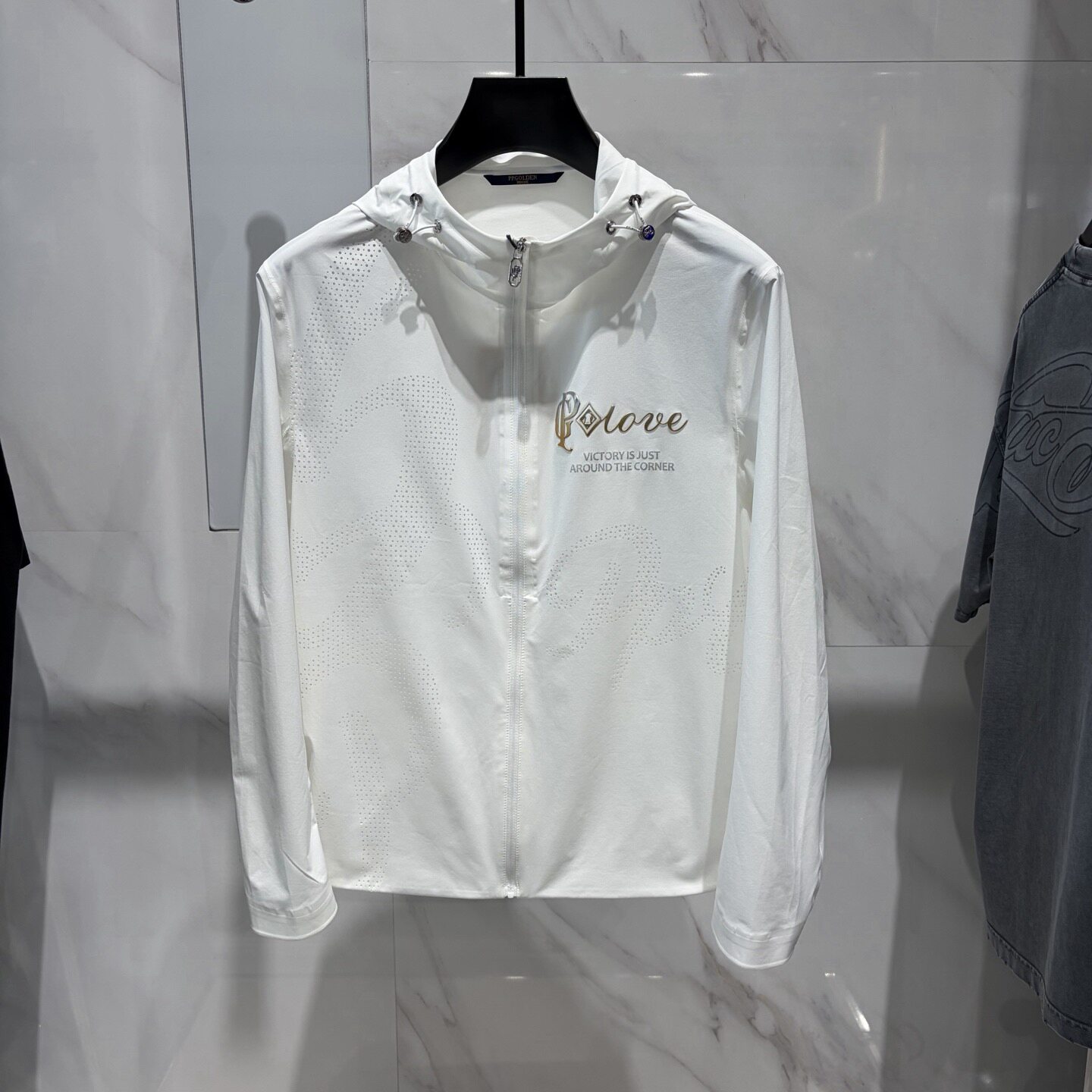 PP.GOLDEN 26春夏新款logo字母印花气孔薄款男士防晒连帽夹克外套