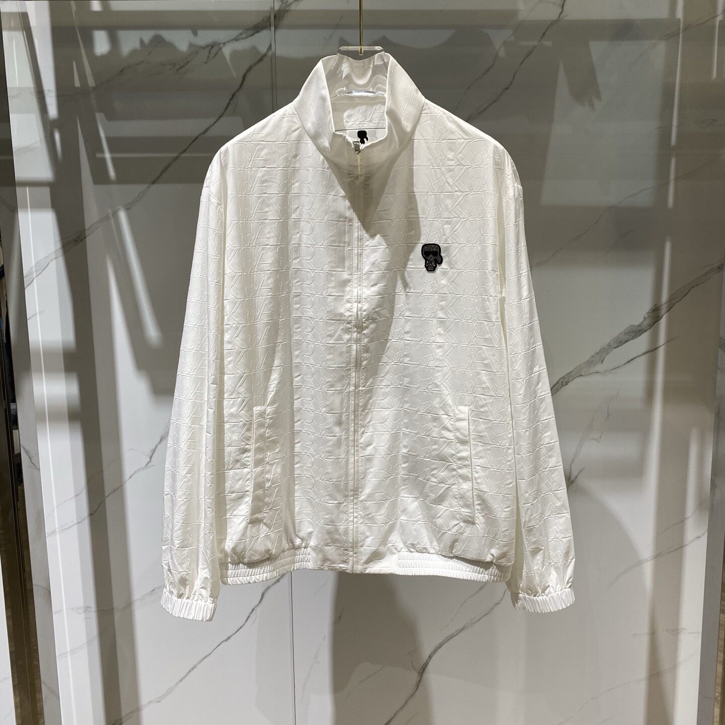 Karl Lagerfeld 春夏款老佛爷贴布烫钻logo字母满印男士夹克外套