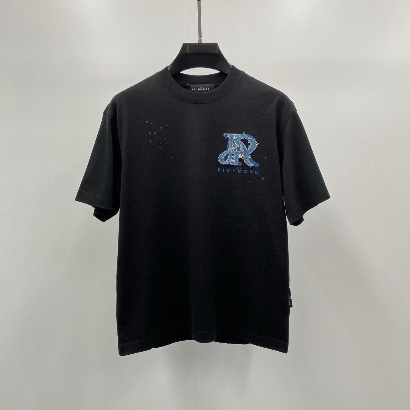 JOHN RICHMOND 26春夏新款logo字母JR贴布刺绣印花男士短袖T恤
