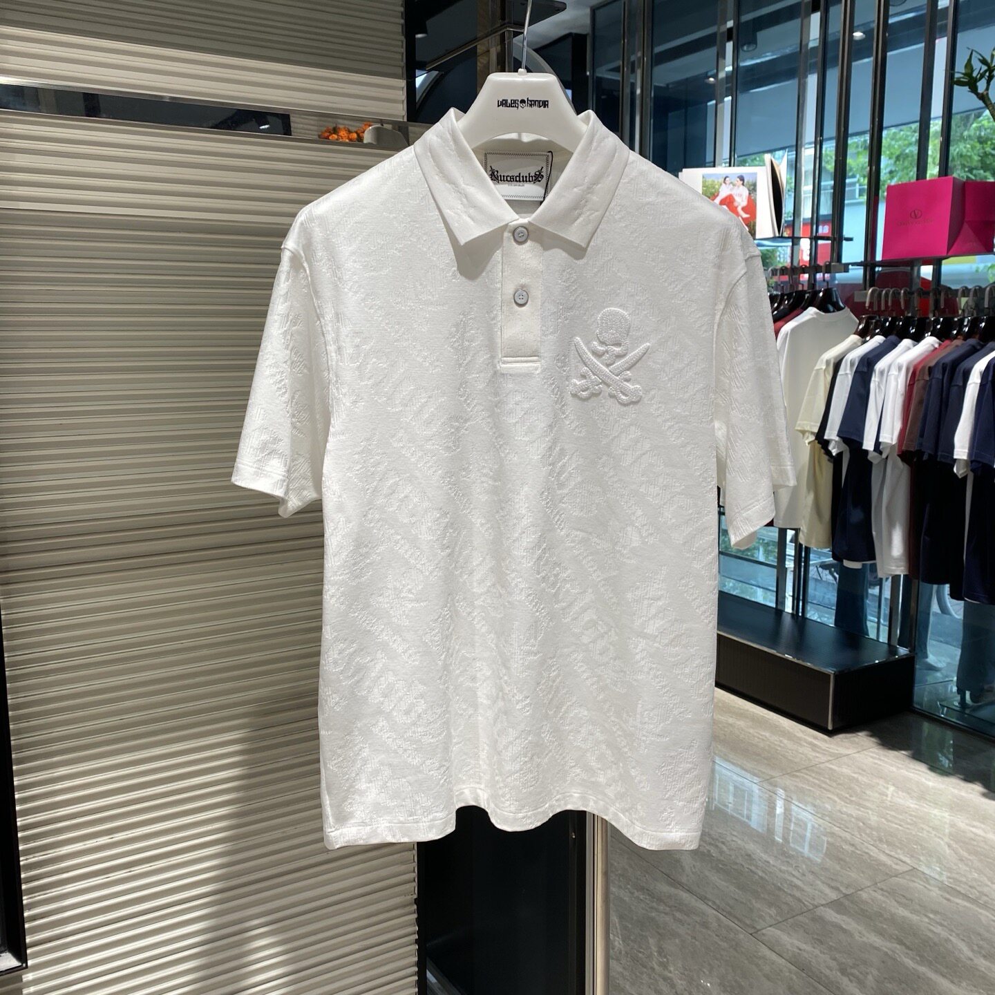 Dartin Bonaparto 26春夏双刀骷髅头刺绣logo提花男士短袖POLO衫