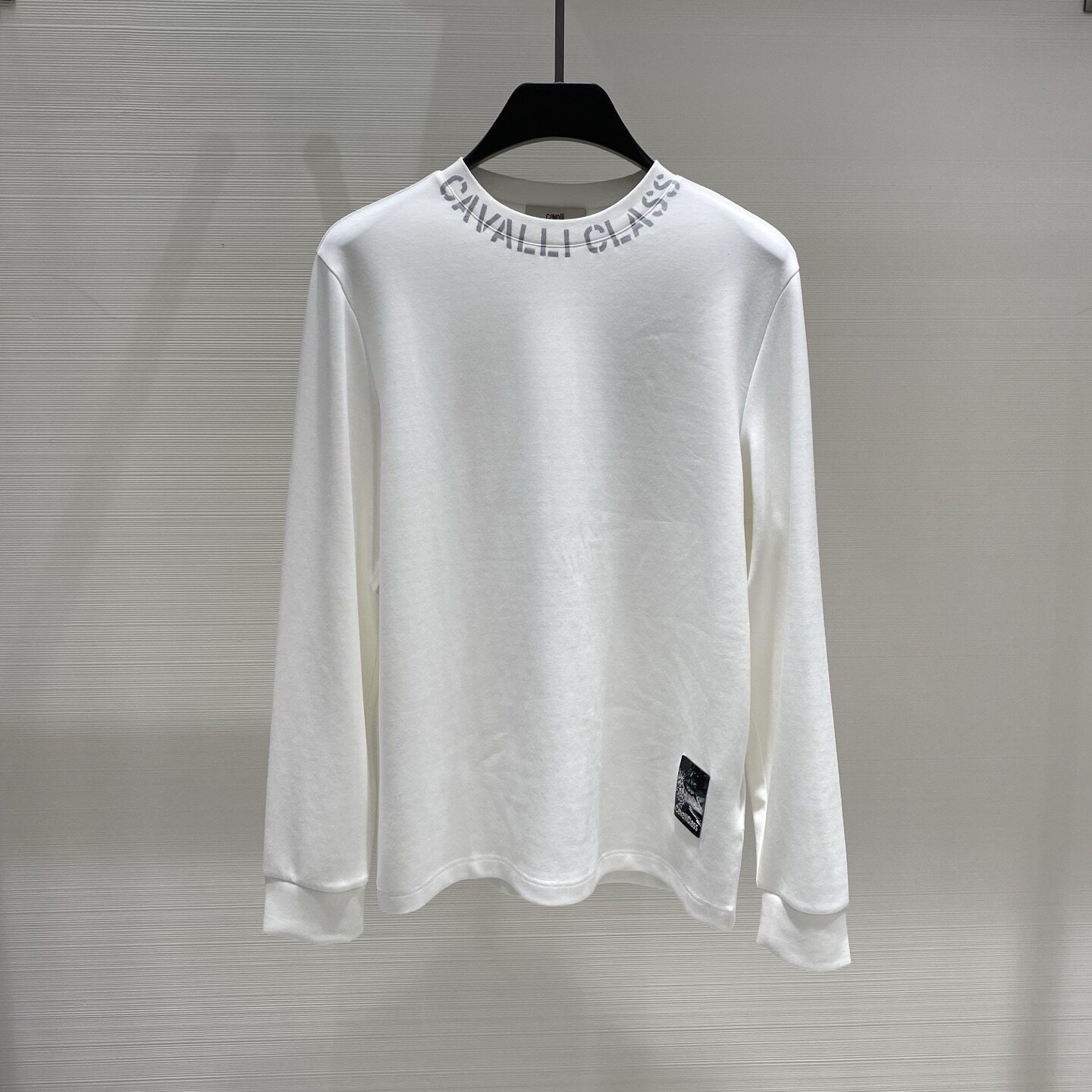 Cavalli Class 男装26秋冬logo字母印花男士打底长袖T恤 2F3101