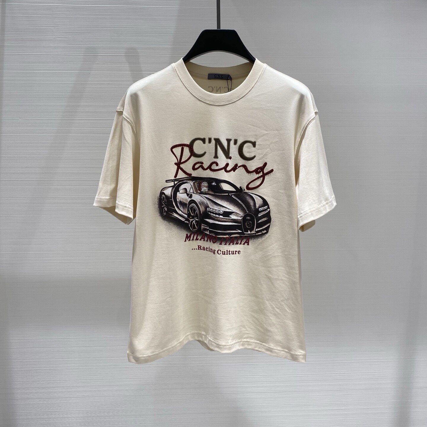 26春夏新款 CNC男士卡通跑车logo字母烫钻印花圆领短袖T恤 262151