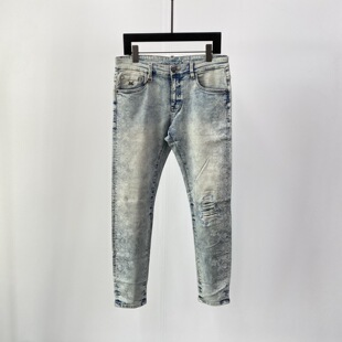 牛仔裤 双刀骷髅头logo印花破洞补丁男士 Bonaparto 特惠Dartin