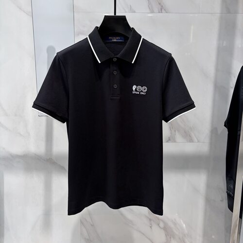 PP.GOLDEN 26春夏新款logo字母刺绣铆钉男士翻领短袖POLO衫