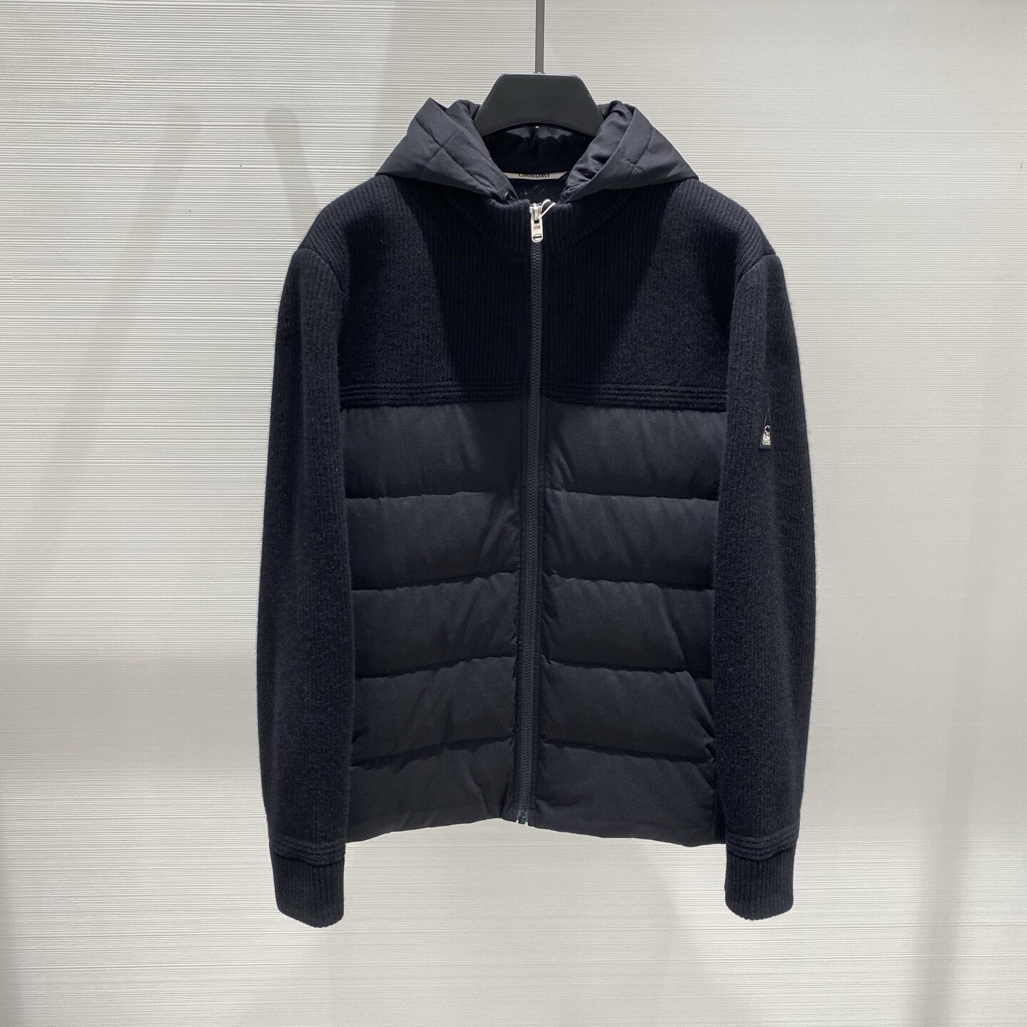 Cavalli Class卡沃利 26秋冬新款男士羊毛针织拼接连帽羽绒服外套