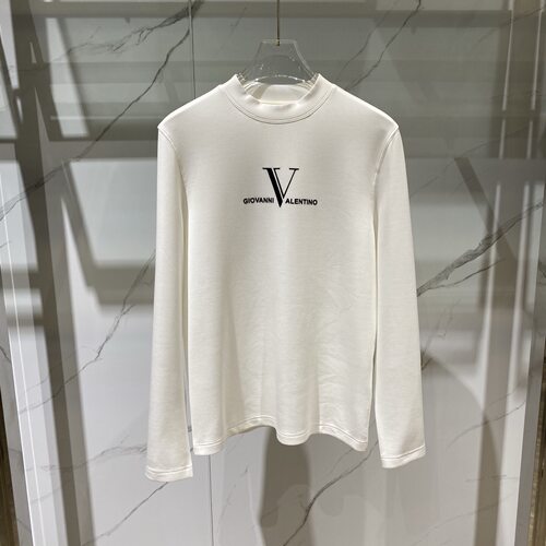GIOVANNI VALENTINO 26秋冬logo字母植绒印花男士长袖T恤 869209