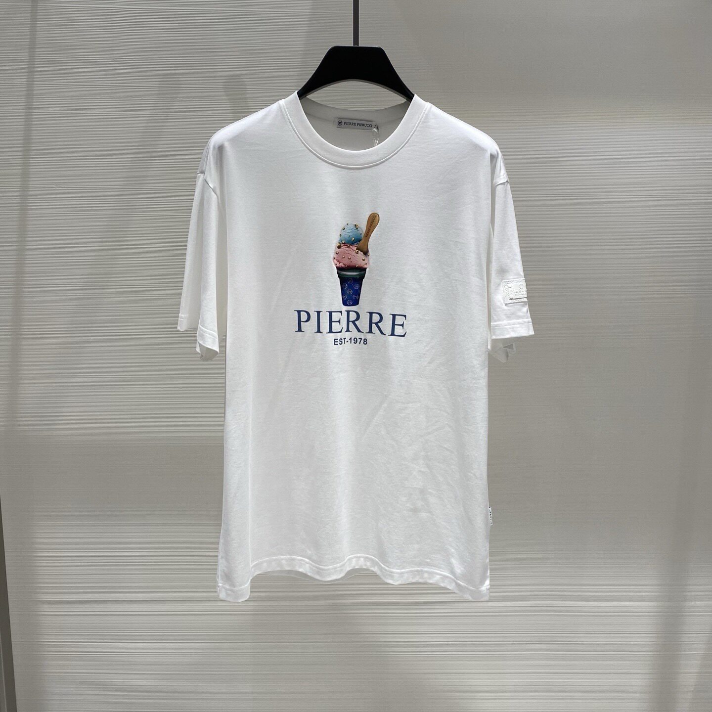 PIERRE PIERUCCI 26春夏新款冰淇淋logo字母印花男士短袖T恤