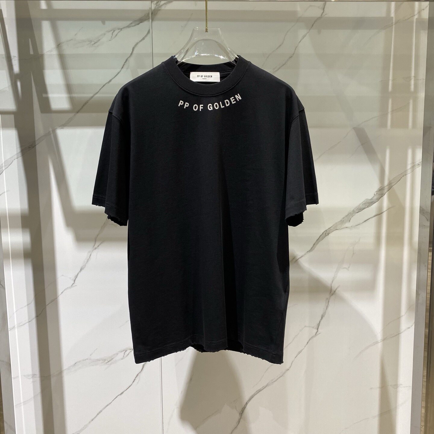 PP OF GOLDEN 26春夏新款logo字母架子鼓印花男士圆领短袖T恤