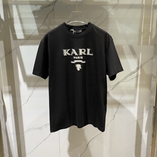 短袖 Karl 老佛爷logo字母刺绣印花男士 26春夏新款 T恤 Lagerfeld