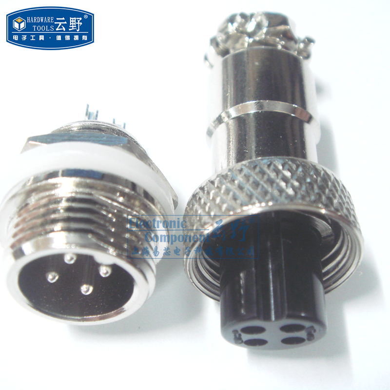 【高科美芯】航空插头gx12-4芯 4ts 直径12mm 低频圆形连接器 螺