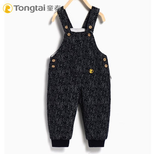 长裤 童泰秋冬婴幼儿夹棉背带裤 棉裤 12个月男女宝宝薄加棉连体裤