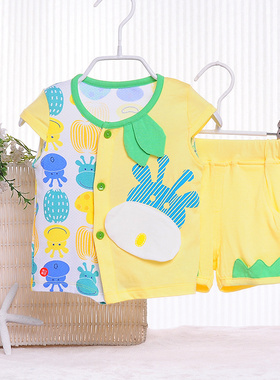 童泰儿童夏装短袖套装婴儿衣服夏季男女宝宝半袖两件套50980