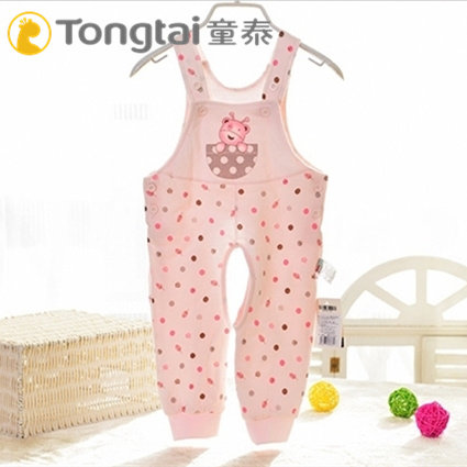 童泰8037宝宝薄棉背带裤子婴儿背带棉裤可开裆背带裤春秋季男女宝