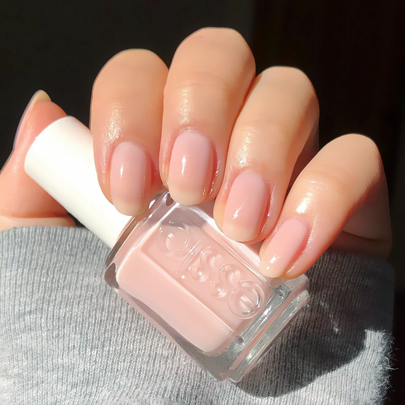 ESSIE正品彩色指甲油透明果冻浅粉色Sugar Daddy 473裸粉快干免烤