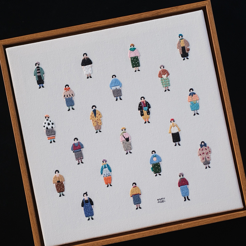 手工DIY时尚女孩OOTD刺绣装饰画挂画胸针水溶衬材料包乔迁闺蜜礼图片