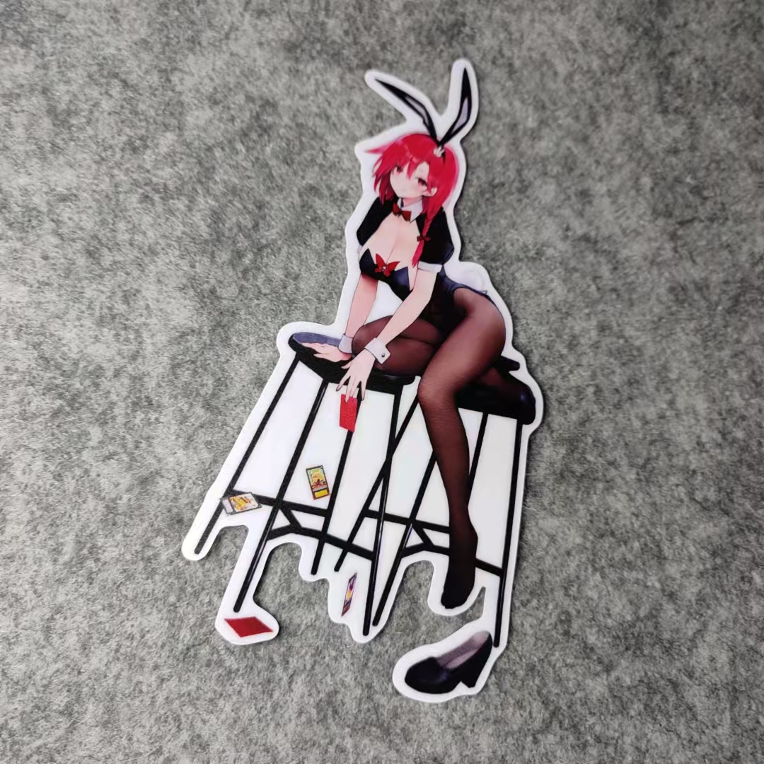汽车摩托改装车贴个性二次元日本漫画萌版兔女郎可爱贴D2008