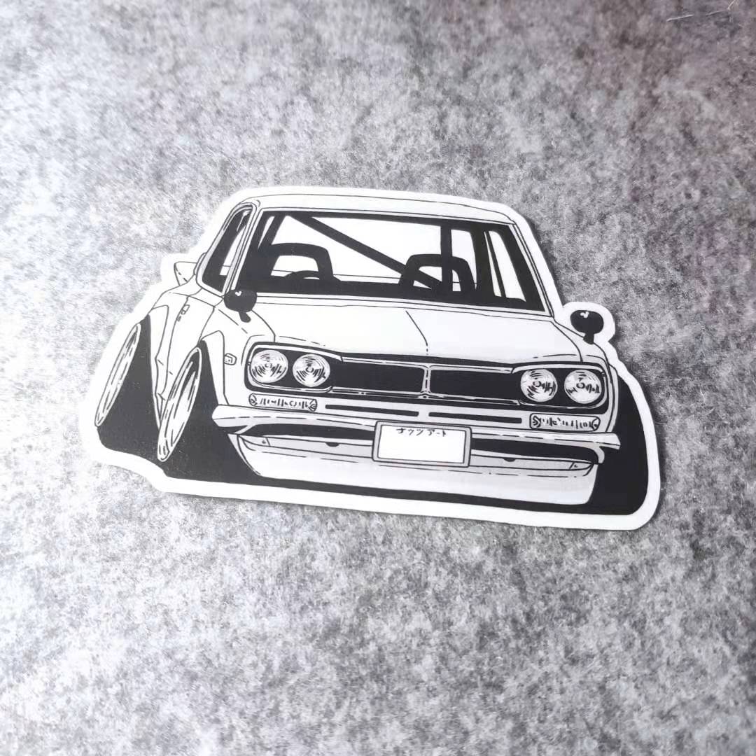 个性装甲新款汽车摩托改装车贴窗划痕遮挡touge漂移机车摩托D1858