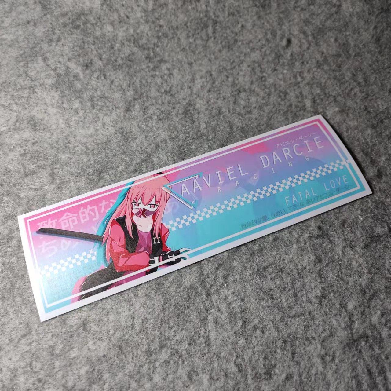 甜酷风二次元蒙面日漫个性改装JDM侧窗痛车摩托贴电动车烫画D2118