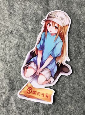 日漫血小板细胞汽车摩托改装车贴后窗车身贴个叶子板划痕遮盖D809