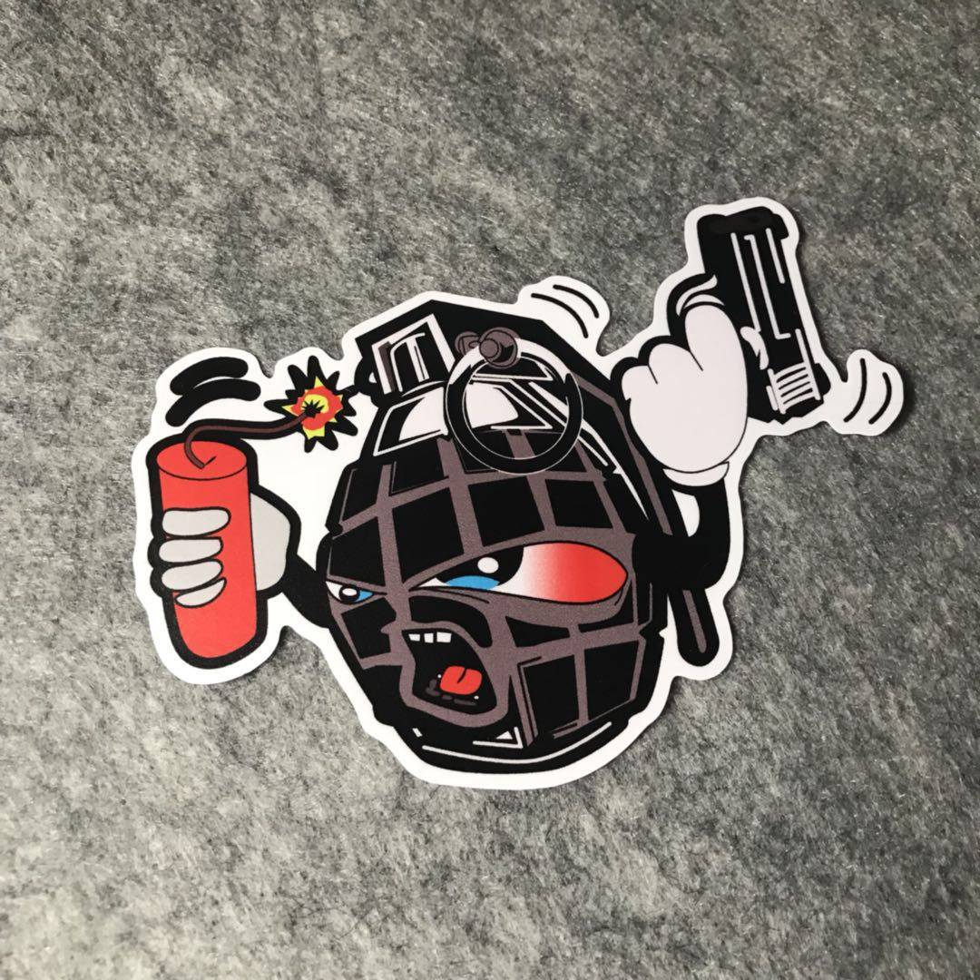 个性汽车摩托车改装饰贴卡通图案搞笑agv划痕车漂移贴d559