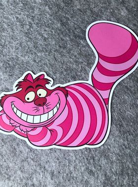 梦游仙境汽车摩托车贴赞助商卡通猫潮流划痕车贴漂移贴D281