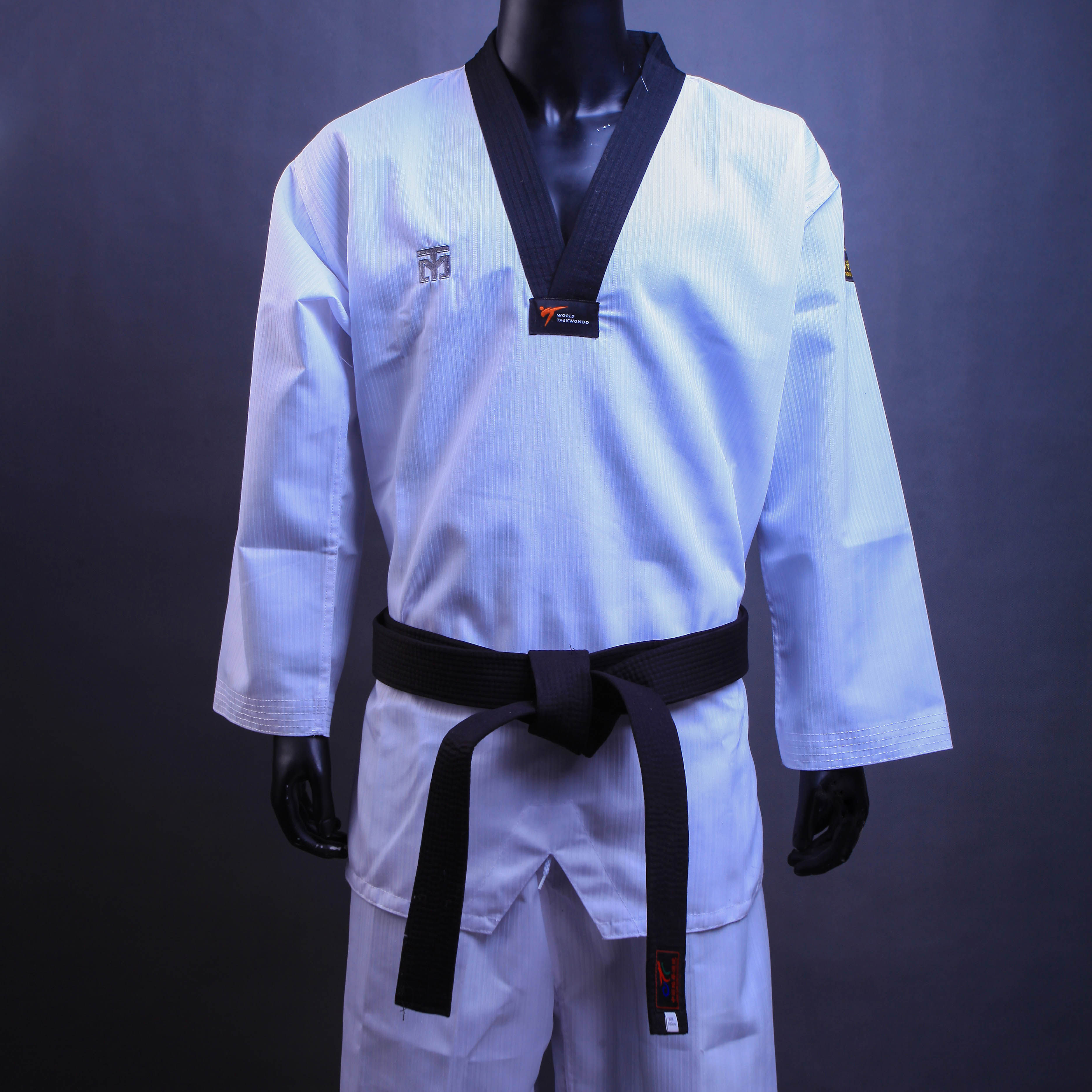 【中跆院】正品mooto跆拳道服黑色教练服专业训练道服白色竞技服
