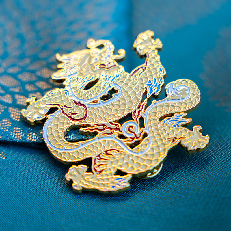 南博文创国内代购 龙蕴华彩祥瑞龙徽章胸针创意金属挂件 礼物