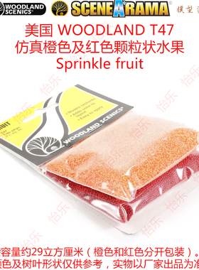 美国WOODLAND T47仿真橙色 红色颗粒状水果Sprinkle model fruit