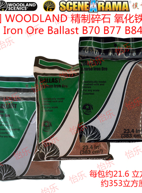 美国WOODLAND氧化铁红色模型场景碎石B70细B77中B84粗Iron Ore