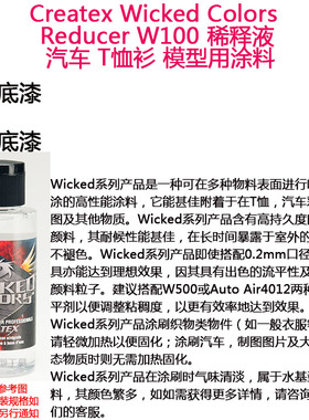 补货Createx Wicked Reducer W100 汽车 T恤 模型漆 减稠剂稀释液