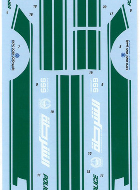 TABU 模型水贴 1：24 车模水贴 DC1180 SLS AMG Dubai Police